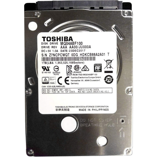 Toshiba MQ04ABF100 1TB 5400RPM 2.5 Inch 7mm Internal Hard Drive