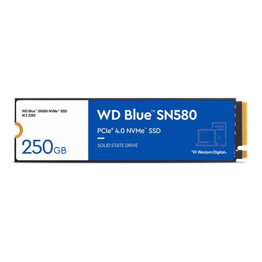 WD Blue SN580 (WDS250G3B0E-00CHF0) 250GB NVMe SSD, M.2 Interface, PCIe Gen4, 2280, Read 4000MB/s, Write 2000MB/s, 5 Year Warranty