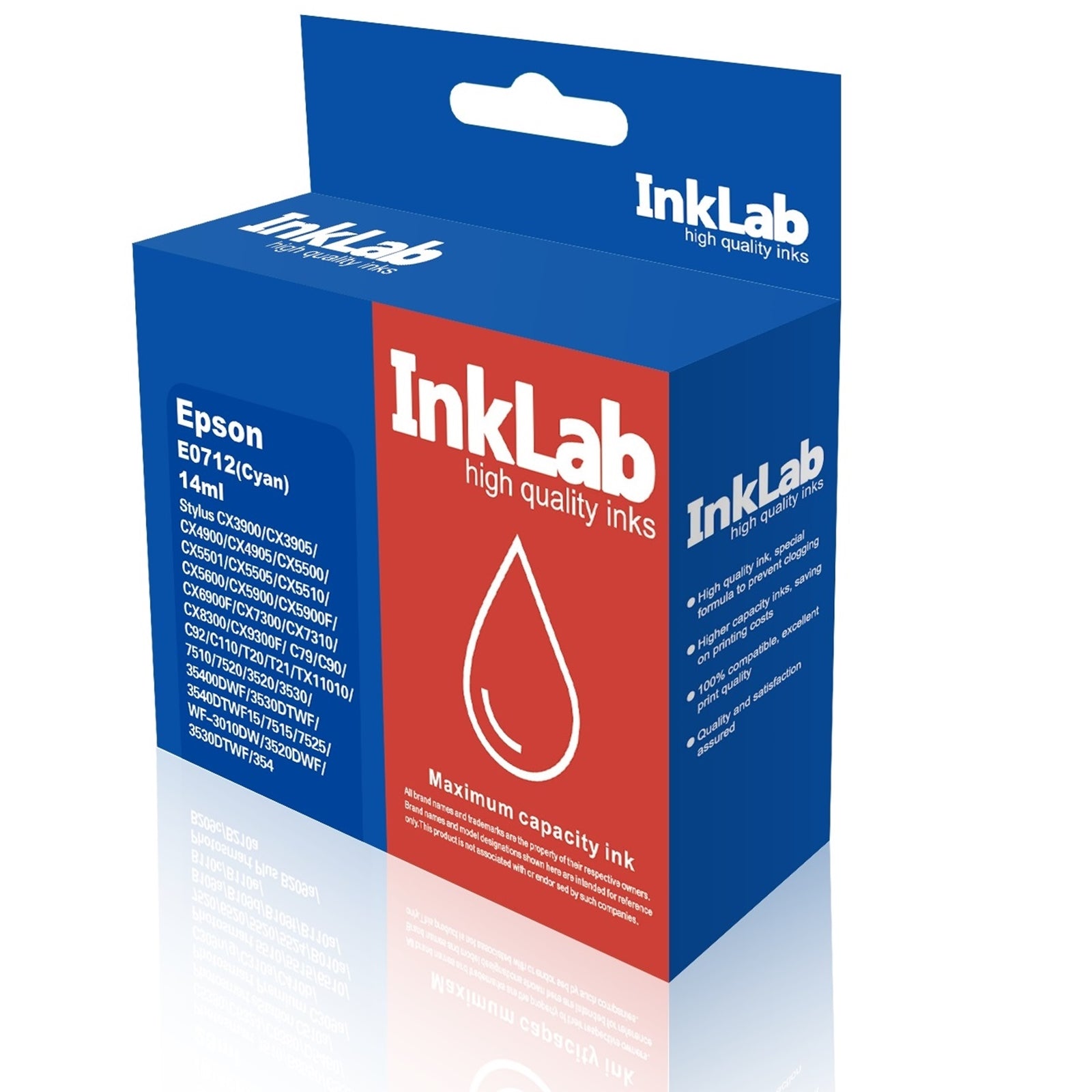 InkLab 712 Epson Compatible Cyan Replacement Ink