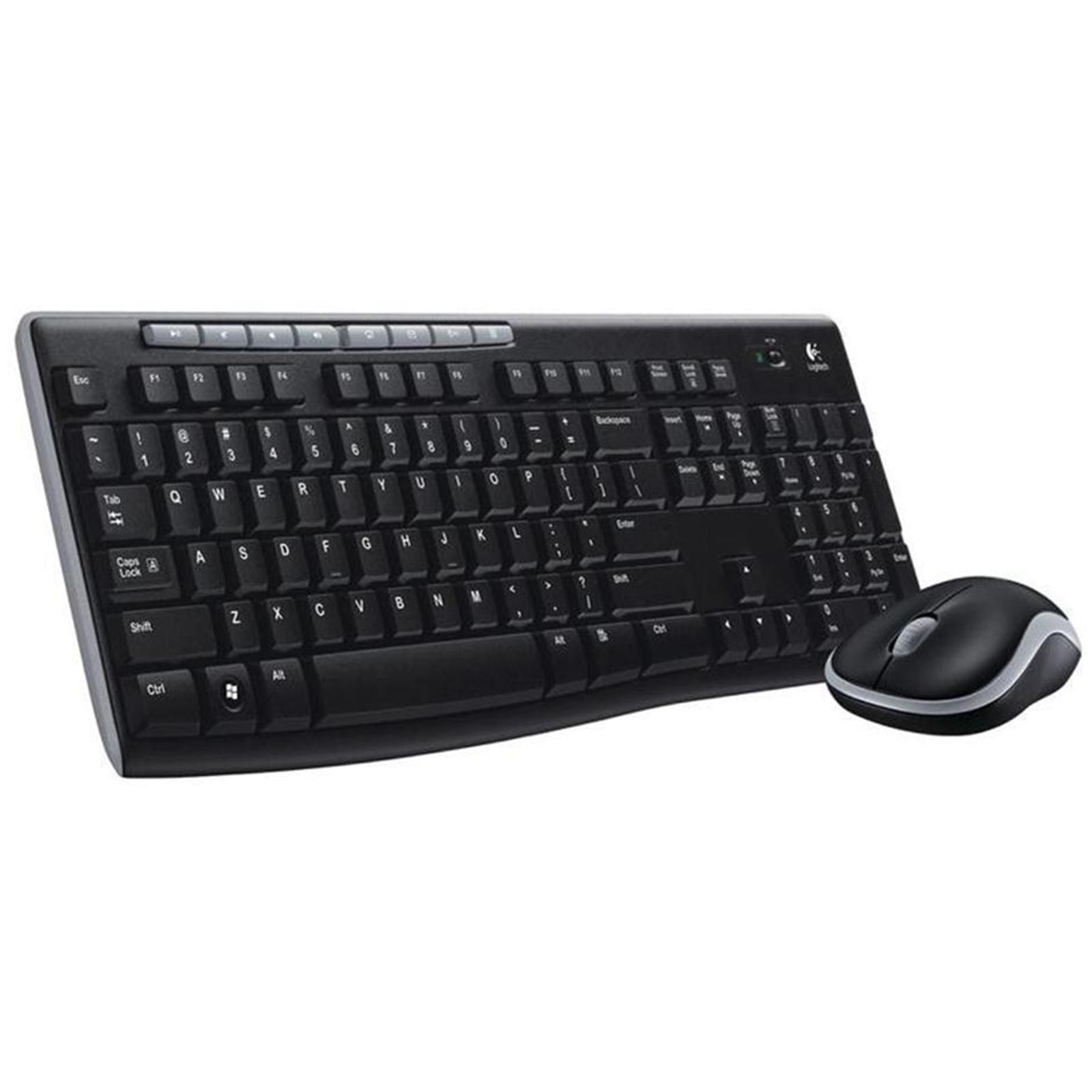 Logitech MK270 Wireless Keyboard and Mouse Combo for Windows, 2.4 GHz Wireless, Compact Mouse, 8 Multimedia and Shortcut Keys for PC and Laptop, QWERTY UK English Layout, Black