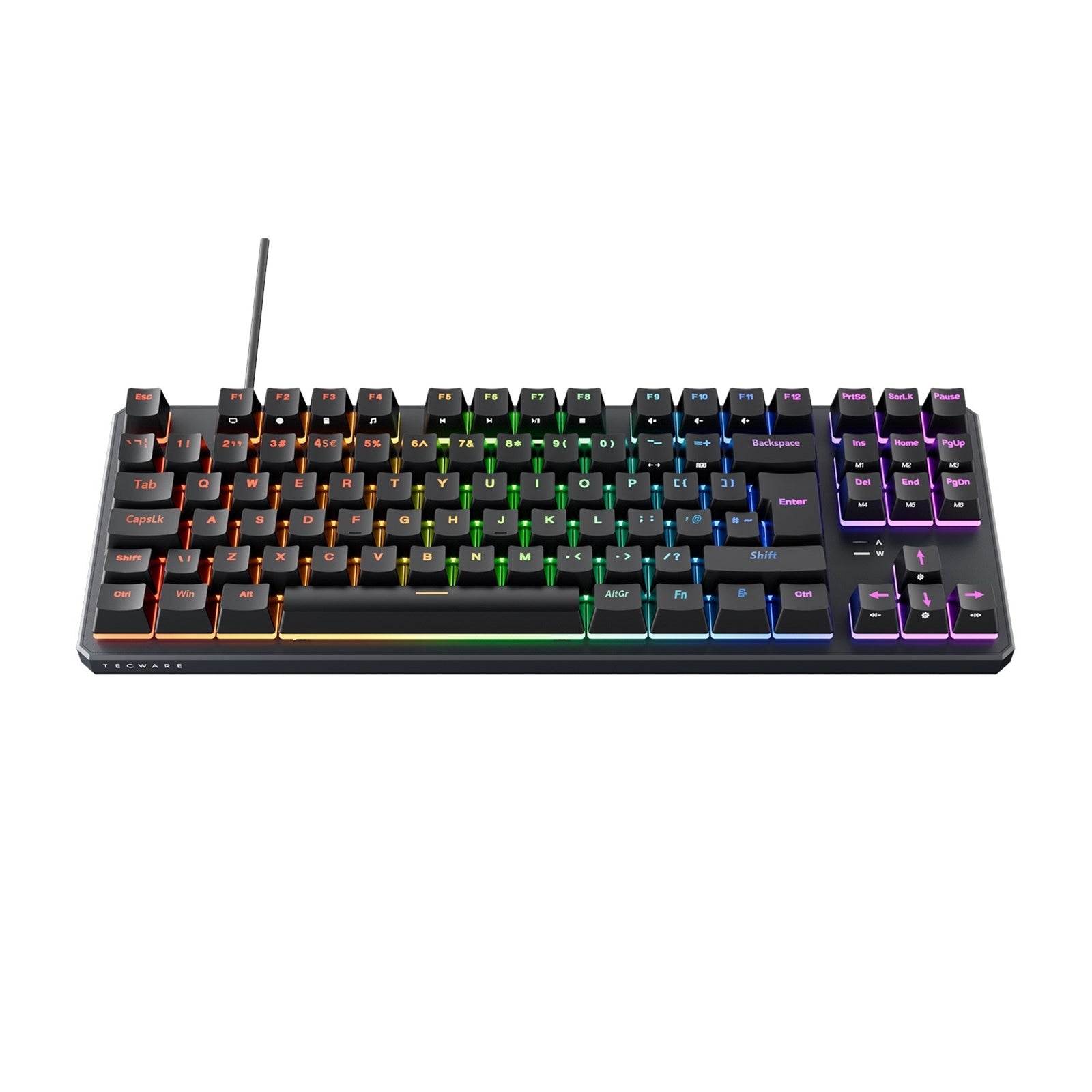 Tecware Phantom+ RGB Mechanical with Wraith Brown Switches UK Layout Gaming Keyboard Black
