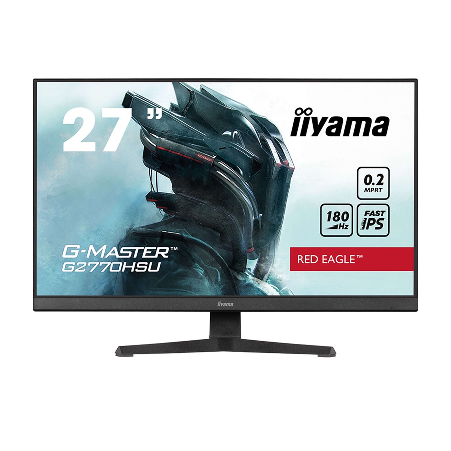 iiyama G-Master GB2770HSU-B6 Red Eagle 27 Inch Monitor Gaming Monitor, Black, Ultra Slim Bezel, Fast IPS IGZO, 180Hz, 0.2ms, FreeSync, HDMI, Display Port, USB Hub, Height Adjustable, Pivot, VESA