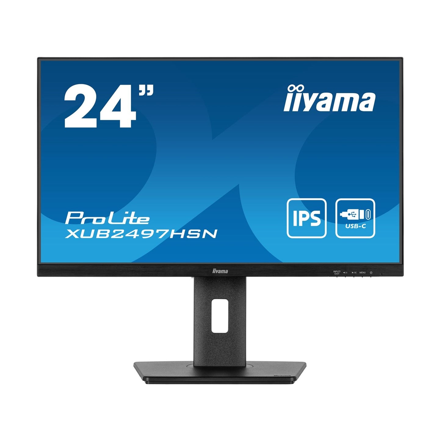 iiyama Prolite XUB2497HSN-B2 24 inch IPS Monitor, USB-C Dock, RJ45(LAN), Full HD, 1ms, HDMI, DisplayPort, USB-Hub, USB-C, 100Hz, Speakers, Black, Internal PSU, VESA, Height Adjust, Pivot