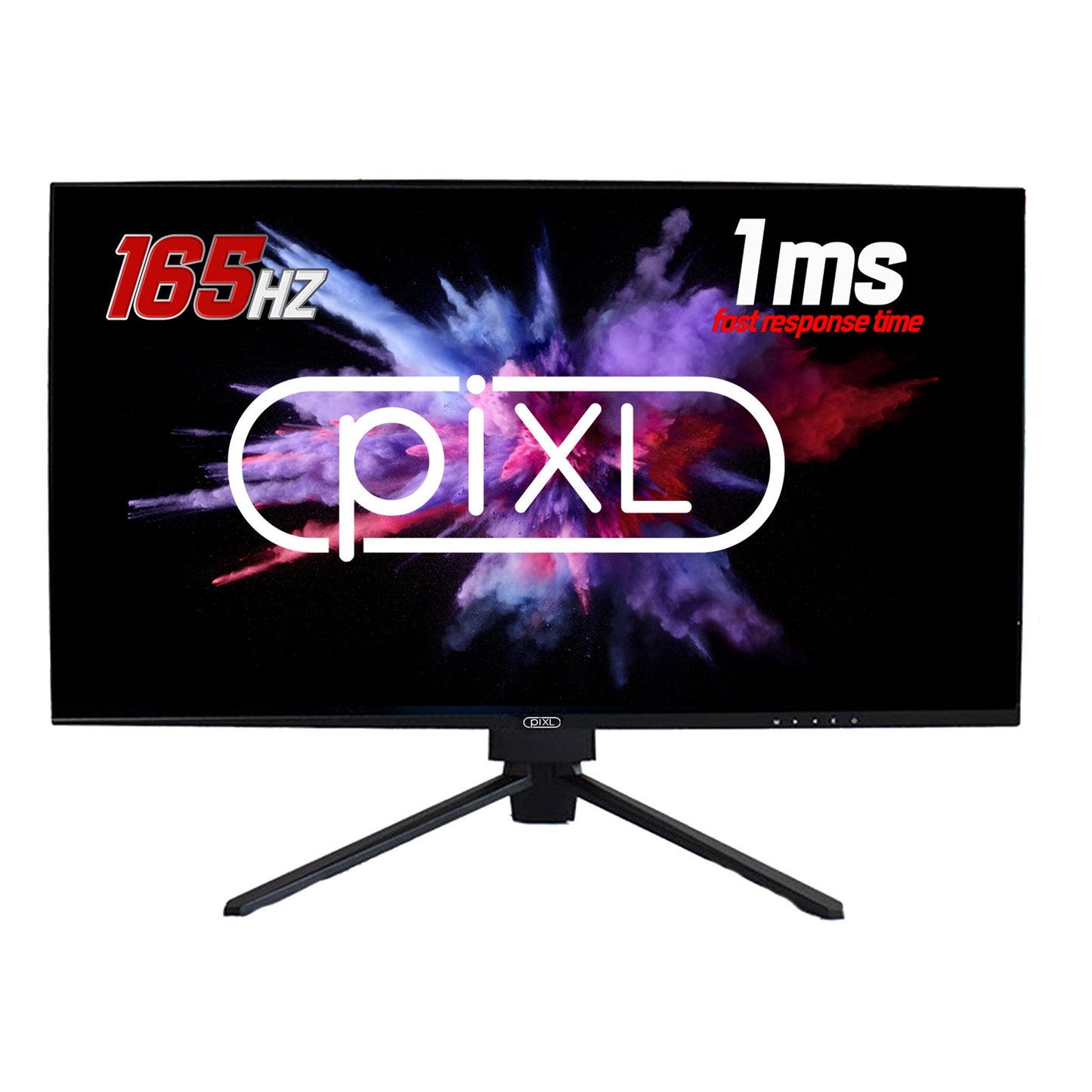 piXL CM27F10 27 Inch Frameless Gaming Monitor, Widescreen LCD Panel, Full HD 1920x1080, 1ms Response Time, 165Hz Refresh, Display Port / HDMI, 16.7 Million Colour Support, VESA Wall Mount, Black Finish