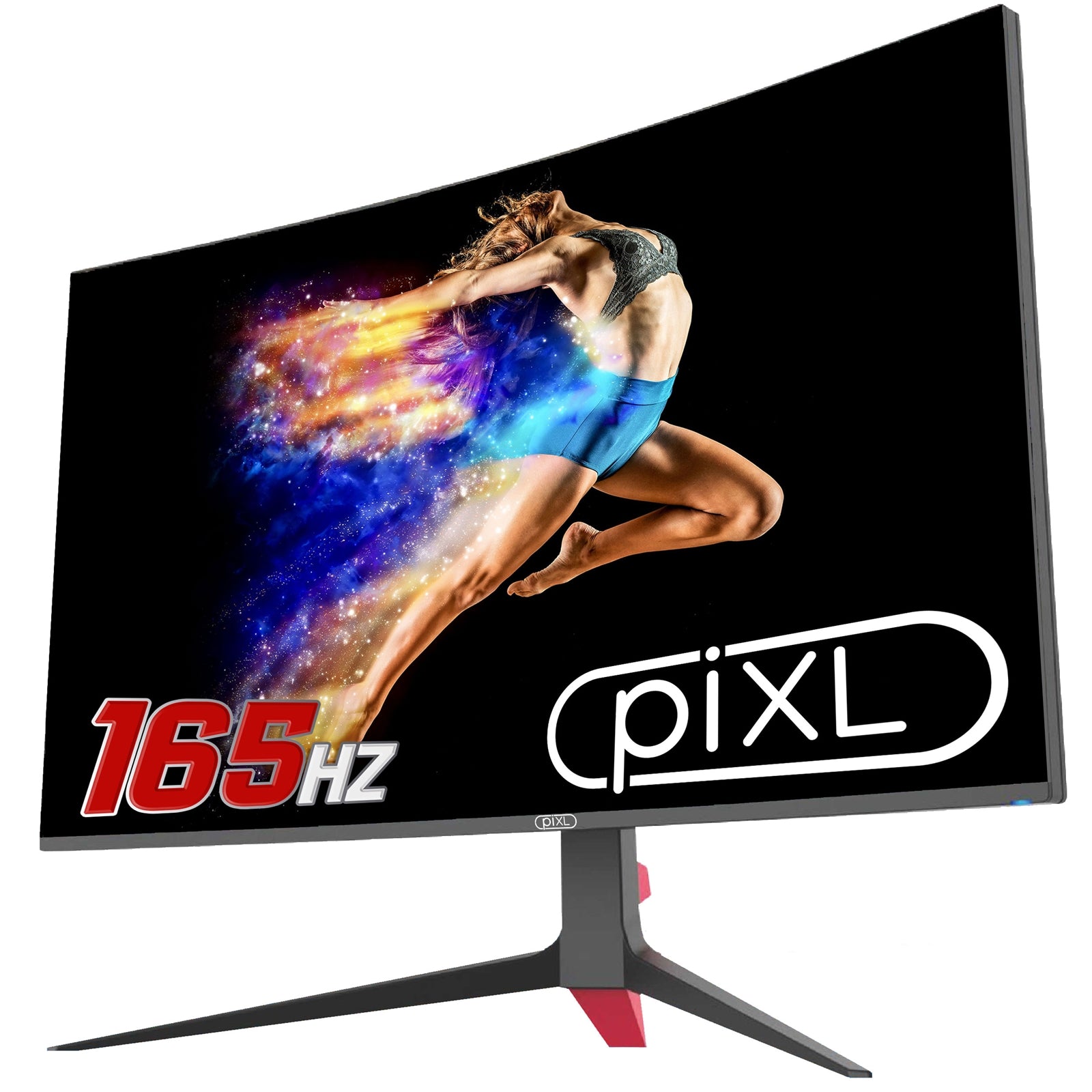 piXL CM32GF5 32 Inch Curved Gaming Monitor, 144Hz/ 165Hz, 1ms Response Time, Frameless, Freesync, G-Sync, 1920 x 1080 Full HD, DisplayPort, HDMI, VESA Mount, Internal PSU, Black Finish