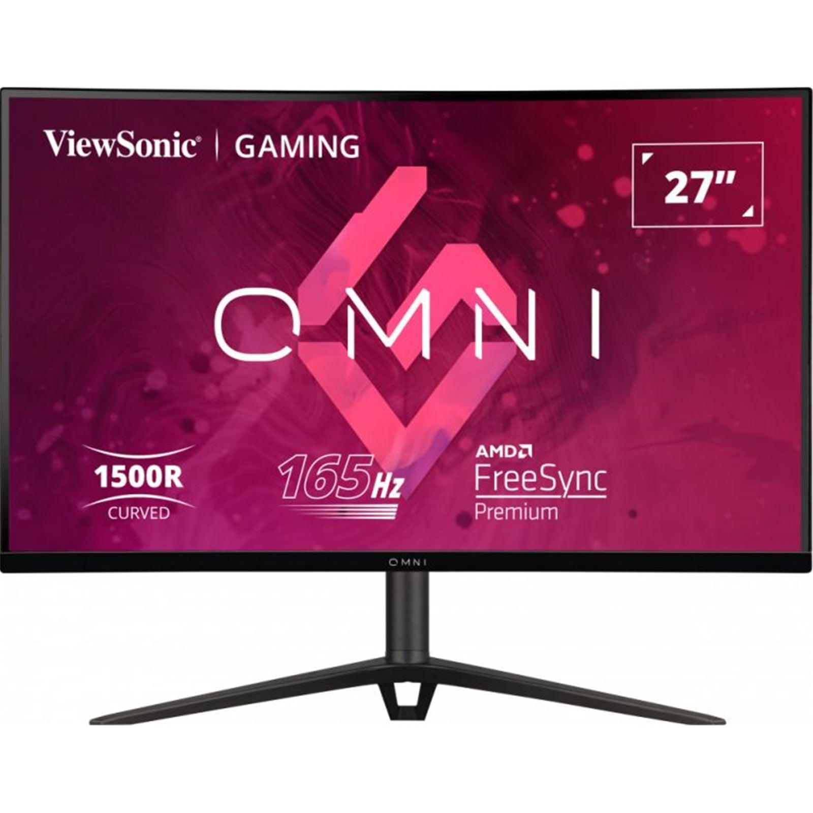 Viewsonic VX Series VX2718-PC-MHDJ 27" Curved Gaming Monitor, HDMI, Display Port, Full HD, 165Hz, 1ms, Freesync, Speakers, VESA, Height Adjust, Black