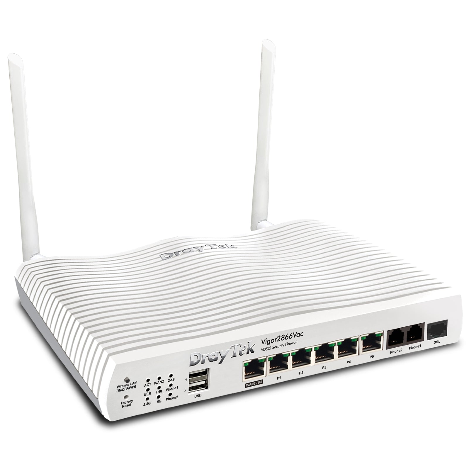 DrayTek V2866VAC-K Vigor 2866Vac Wireless 5 AC SoHo Firewall Dual-WAN VDSL/ADSL/G.FAST Modem Router with VOIP Functionality