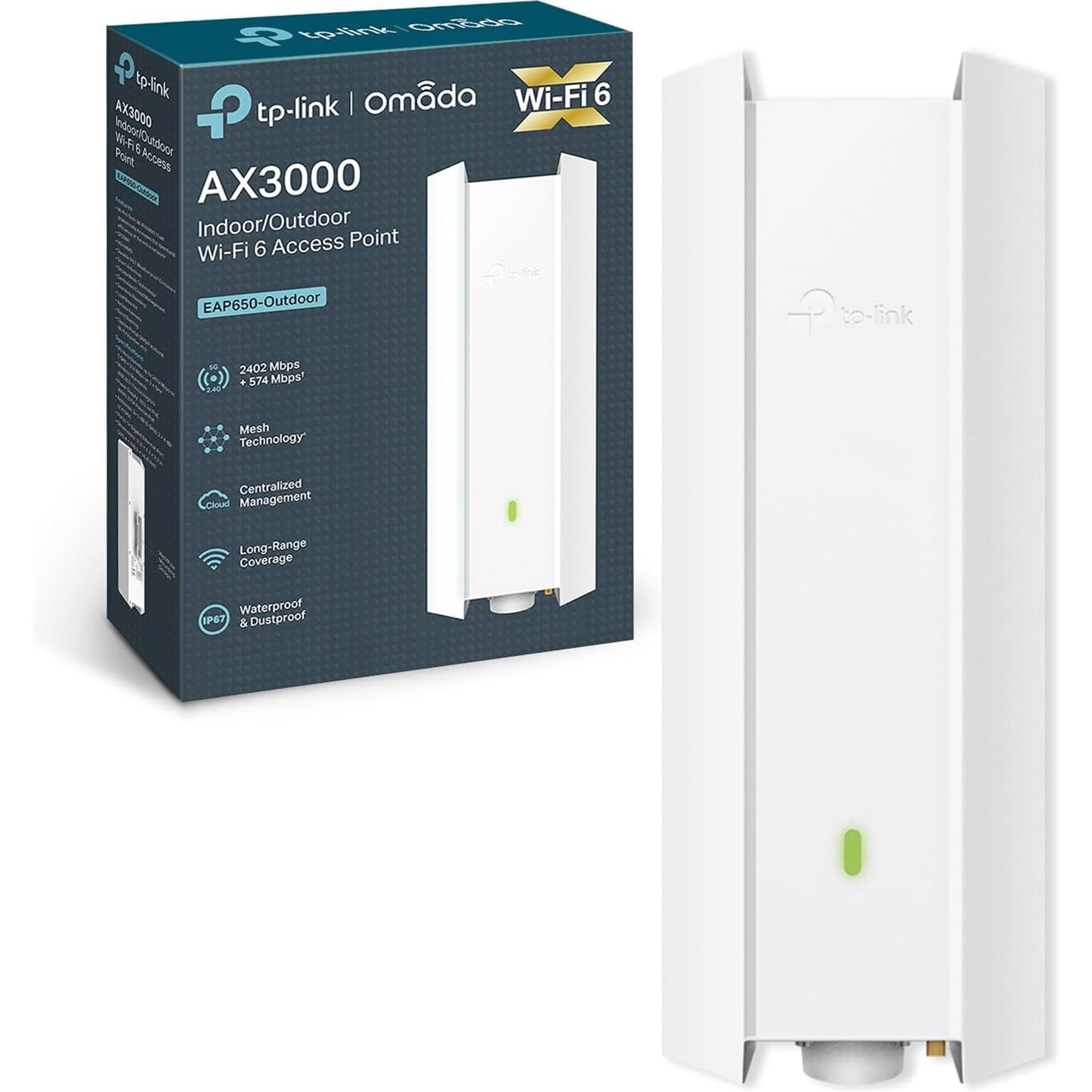 TP-Link Omada EAP650-Outdoor AX3000 Indoor/Outdoor WiFi 6 Access Point