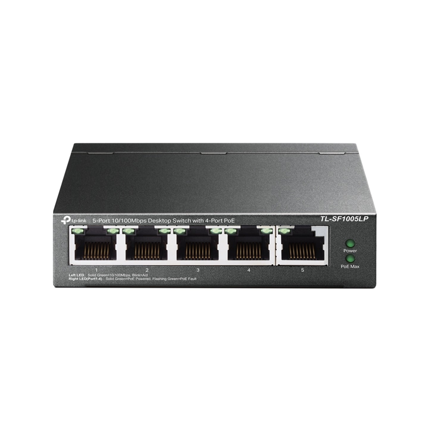 TP-Link TL-SF1005LP 5-Port 10/100Mbps Metal Desktop PoE Switch with 4-Port PoE (41W)