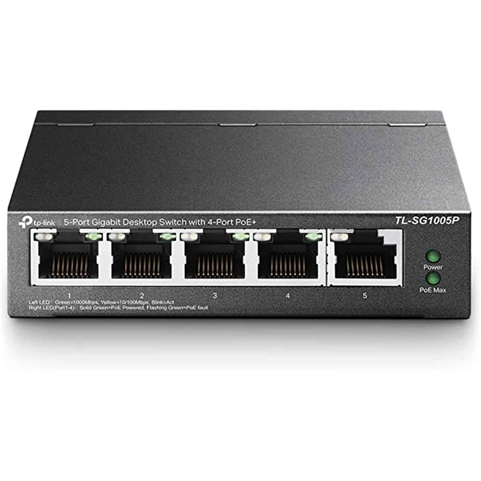 TP-Link TL-SG1005P 5-Port Metal Gigabit Desktop PoE Switch with 4-Port PoE+ (65W)