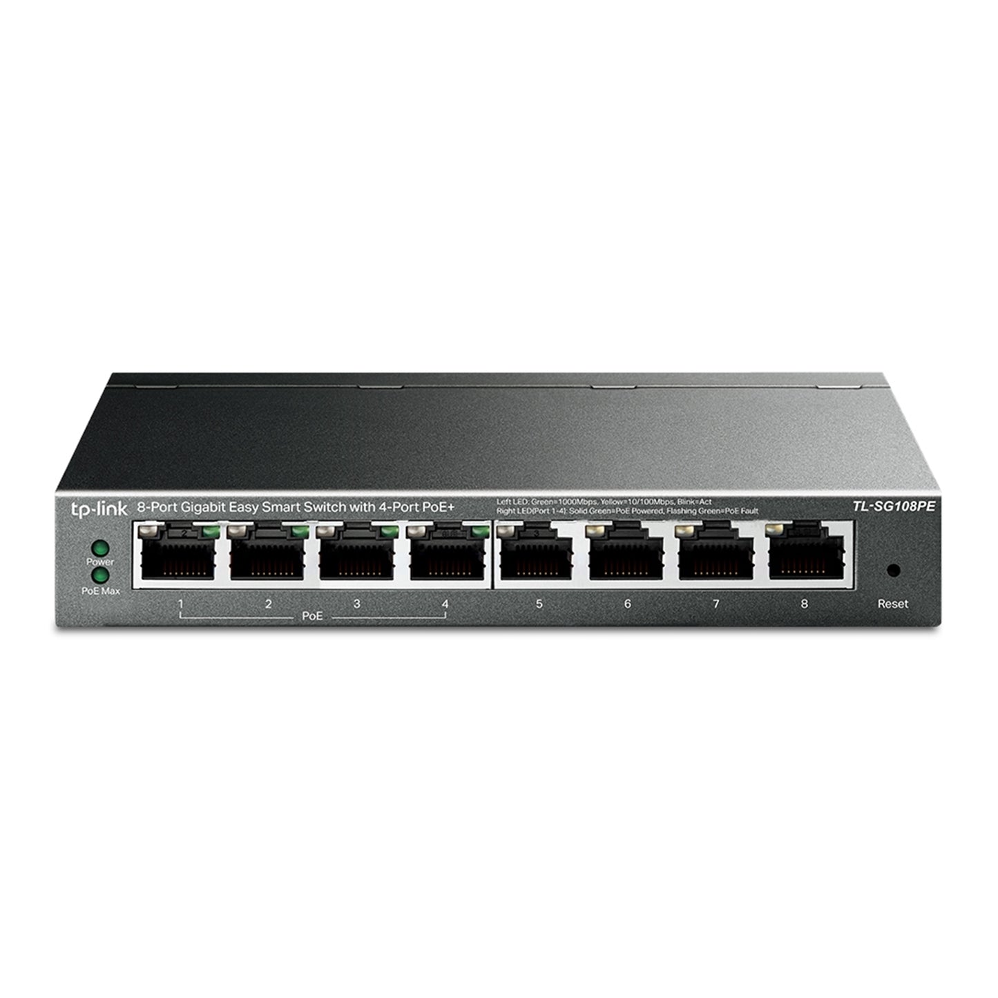 TP-Link TL-SG108PE 8-Port Metal Gigabit Easy Smart Switch with 4-Port PoE+ (64W)