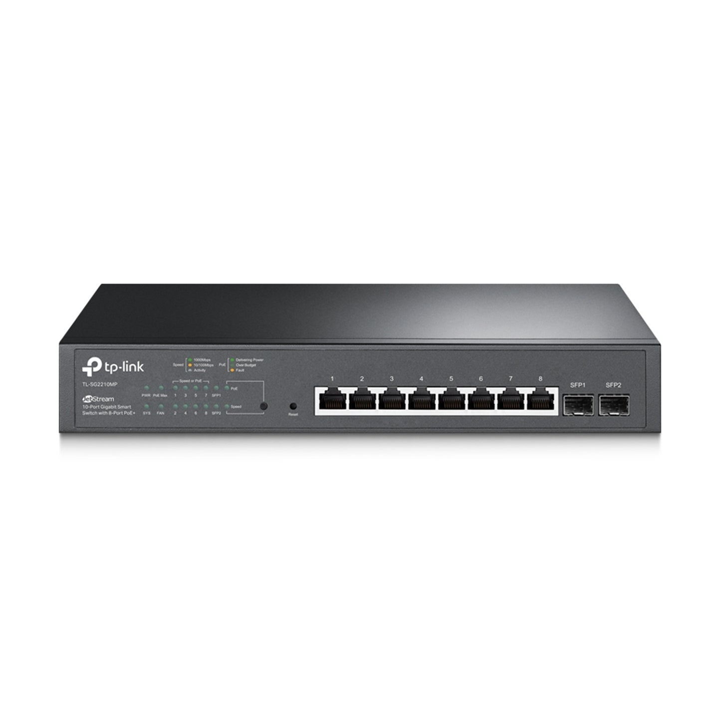 TP-Link JetStream TL-SG2210MP 10-Port Metal Gigabit Smart PoE Switch with 8-Port PoE+ (150W)