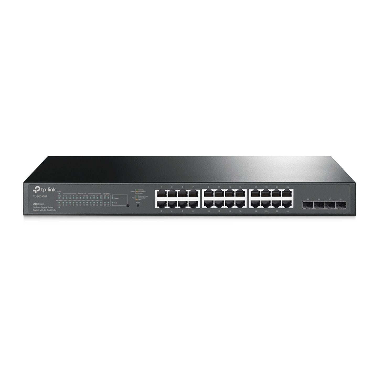 TP-Link JetStream TL-SG2428P 28-Port Metal Gigabit Smart PoE Switch with 24-Port PoE+ (250W)