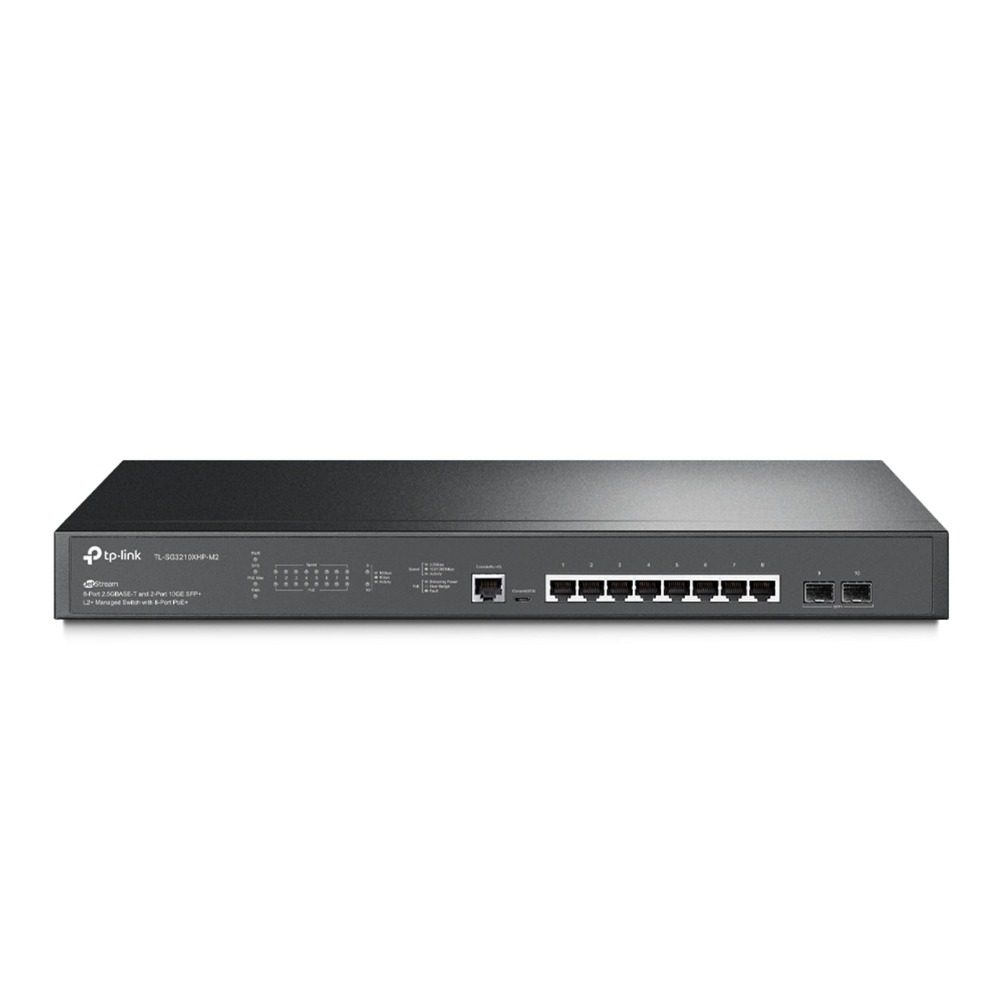 TP-Link JetStream TL-SG3210XHP-M2 8-Port 2.5GBASE-T and 2-Port 10GE SFP+ L2+ Managed Switch with 8-Port PoE+ (240W)