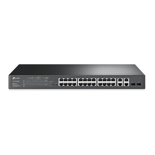 TP-Link TL-SL2428P 24-Port Metal 10/100Mbps + 4-Port Gigabit Smart Switch with 24-Port PoE+ (250W)