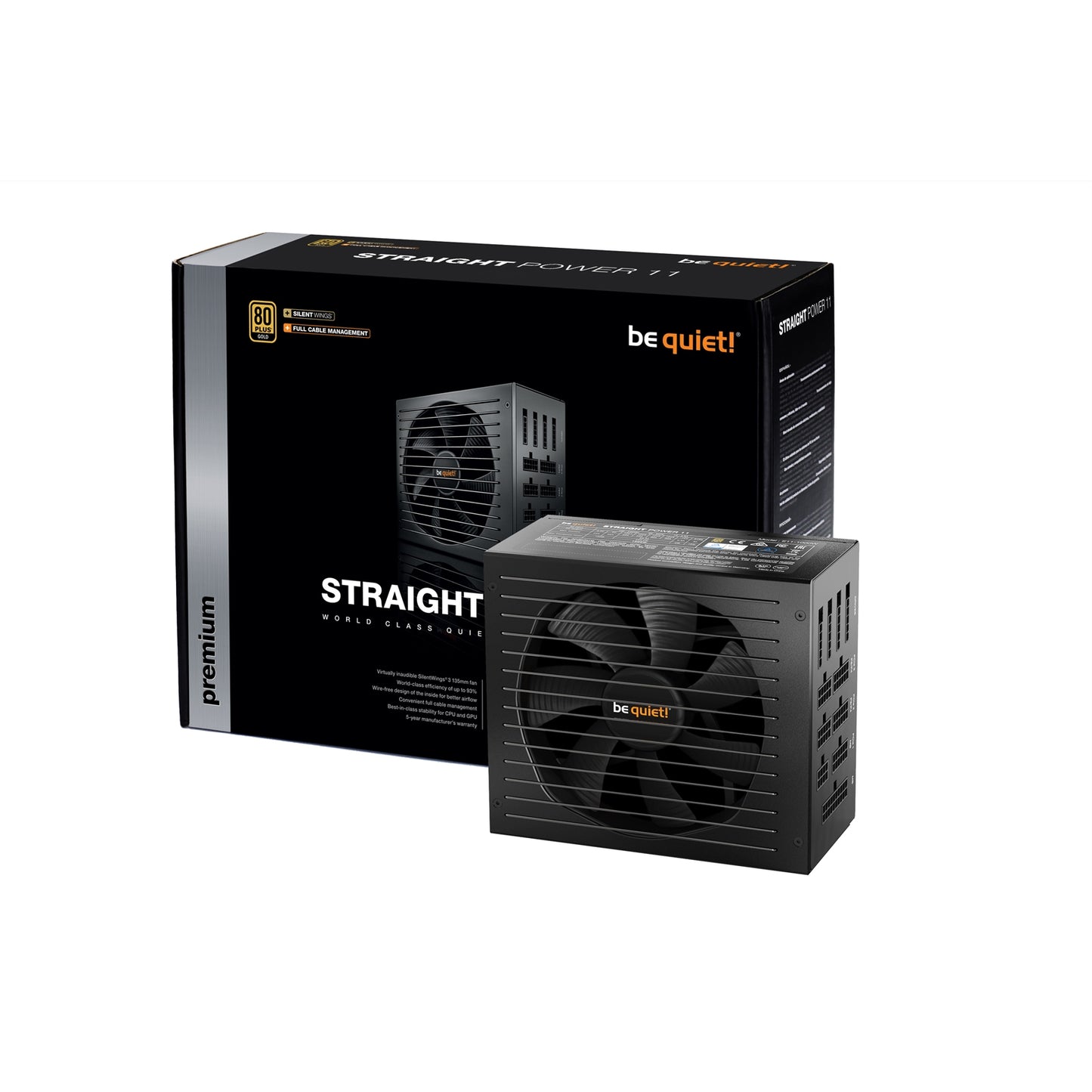 be quiet! Straight Power 11 1000W PSU, 80 PLUS Gold, Japanese Capacitors, Fully Modular, 5 Year Warranty