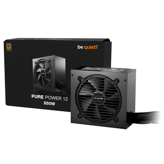 be quiet! 550W PURE POWER 12, 80 PLUS Gold, ATX 3.1 compliant and PCIe 5.1 compatible,10-year manufacturer's warranty