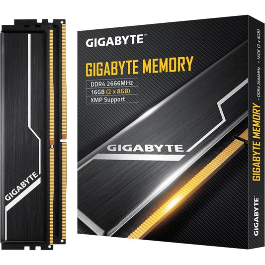 Gigabyte GP-GR26C16S8K2HU416 System Memory 16GB (2x8GB) 2666Mhz, DDR4, Heatsink, 1.2v, Black, Retail Boxed