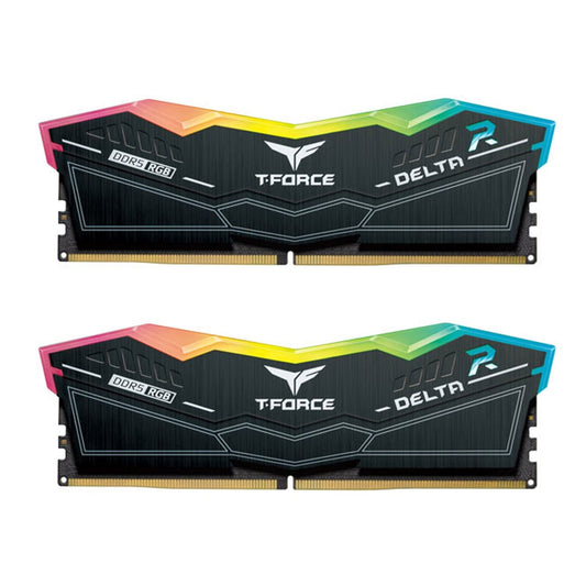 Team T-Force Delta RGB FF3D532G6200HC38ADC01 32GB 6200MHz DDR5 System Memory, 2 x 16GB, Black, CL38-38-38-78 1.25V