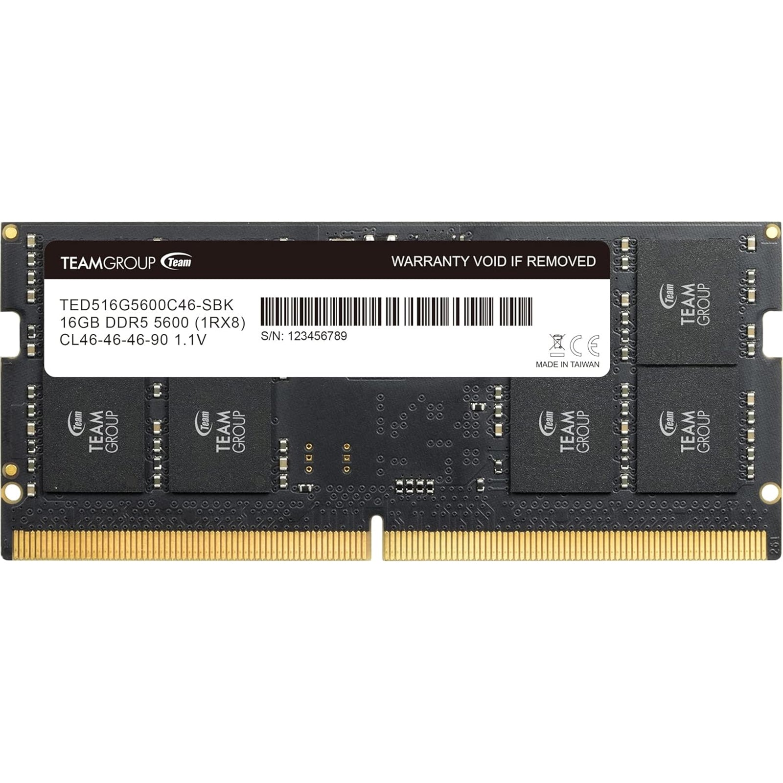 Team Elite TED516G5600C46A-S01 16GB (1 x 16GB) DDR5 5600MHz SODIMM System Memory