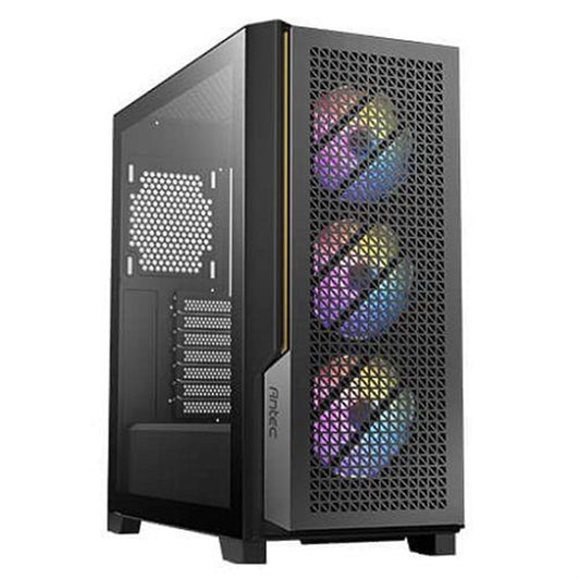 ANTEC P20C ARGB Case, Gaming, Black, Mid Tower, 2x USB 3.0, 1x USB Type-C 3.2 Gen2, Audio In/Out, 4mm Tempered Glass Side Panel, Unique Metal Mesh Panel, High Airflow Design, 3x 120mm ARGB Fans, E-ATX, ATX, Micro-ATX, ITX