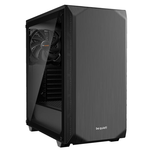 be quiet! Pure Base 500 Window Case, Black, Mid Tower, 2 x USB 3.2 Gen 1 Type-A, Tempered Glass Side Window Panel, 2 x Pure Wings 2 140mm Black PWM Fans Included, Exchangeable Top Cover for Silent or High Performance, Insulation Mats on Front, Sides & Top