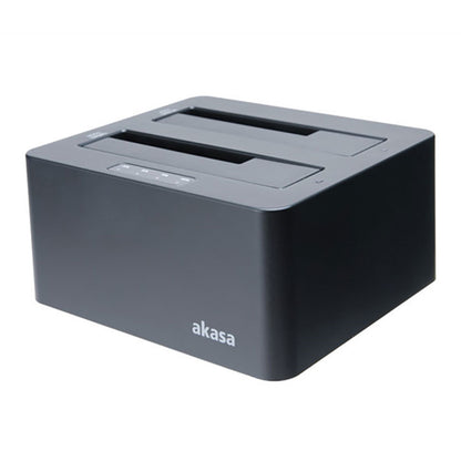 Akasa AK-DK08U3-BKCM DuoDock X3 Dual bay USB 3.1 Gen1 Clone Docking Station, 2.5” and 3.5” SATA HDD/SSD Drives Supported