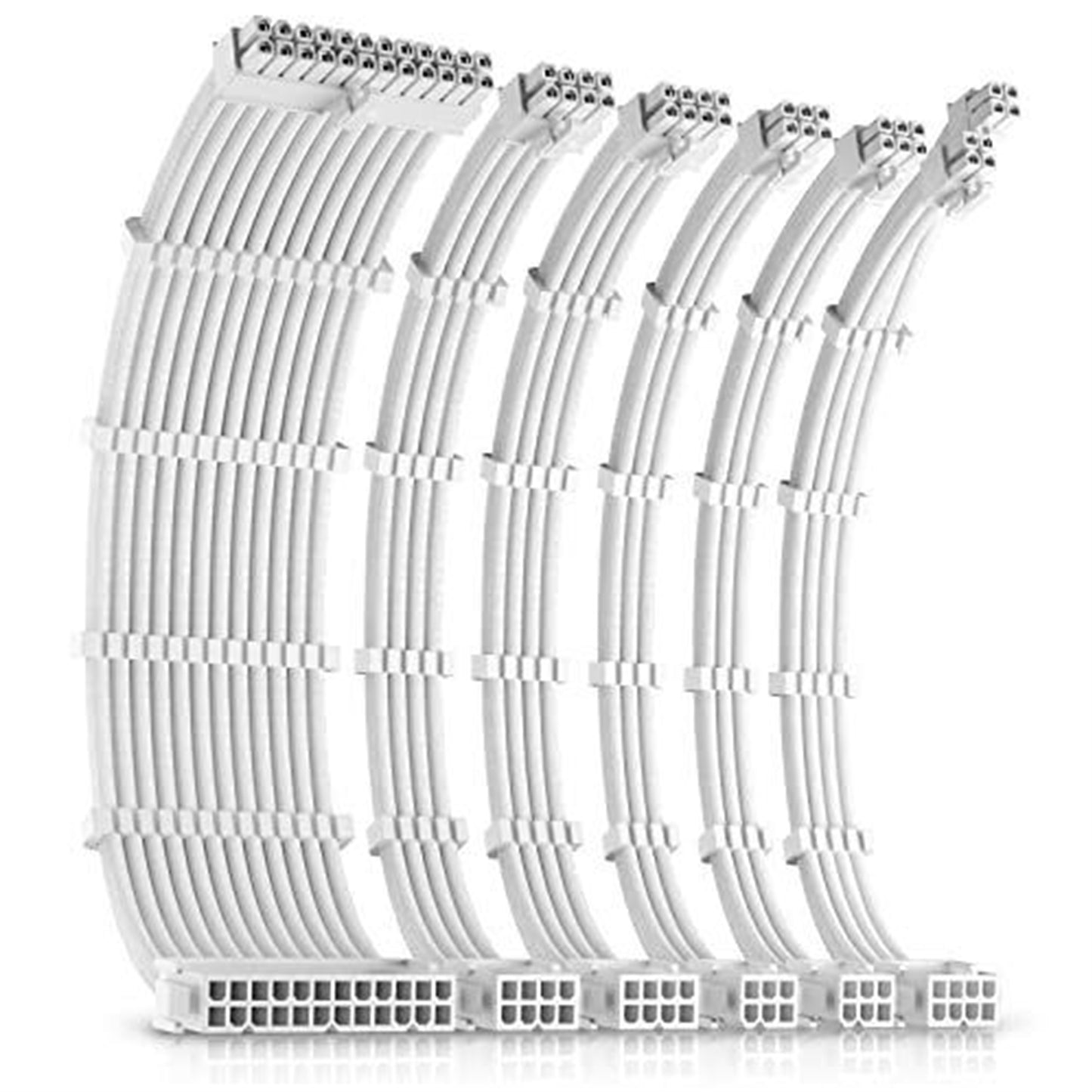 Antec White PSU Extension Cable Kit - 6 Pack (1x 24 Pin, 1x 4+4 Pin, 2x 8 Pin, 2x 6 Pin)