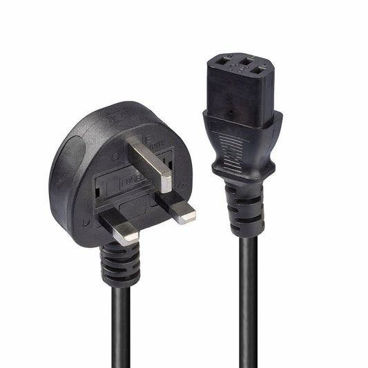 LINDY 30434 3m UK 3 Pin Plug To IEC C13 Mains Power Cable, Black, 10 year warranty