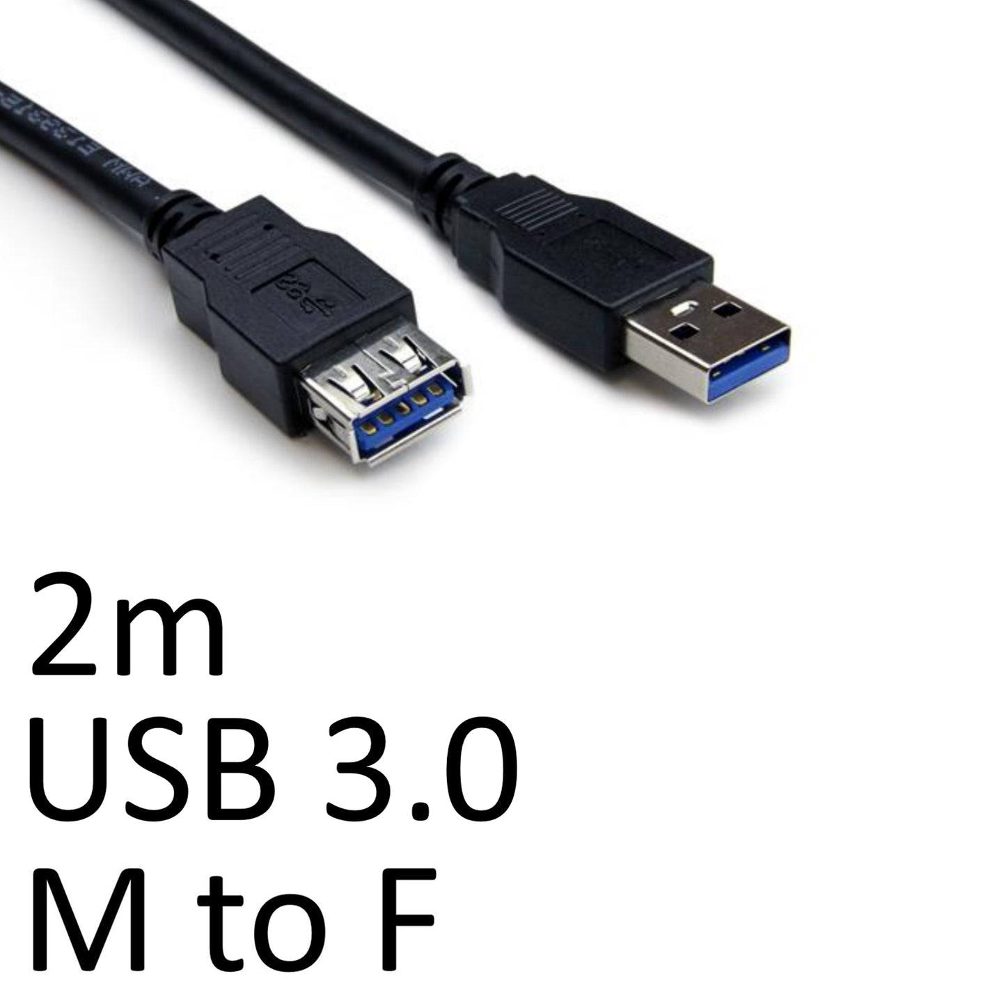 USB 3.0 A (M) to USB 3.0 A (F) 2m Black OEM Extension Data Cable