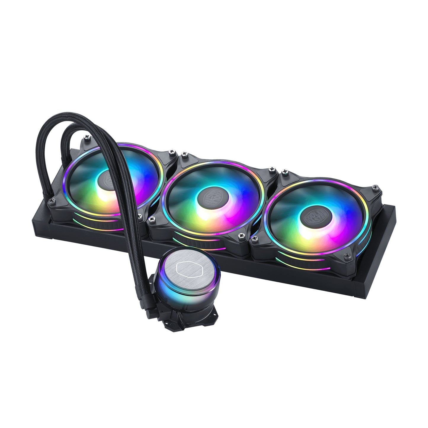 Cooler Master MasterLiquid ML360 Illusion AiO Liquid CPU Cooler, Universal Socket, 360mm Radiator, PWM 1800RPM MasterFan MF120 Halo Cooling Fans, Addressable Gen 2 RGB LED Lighting with Translucent Dome Pump, Addressable Gen 2 RGB Controller Included