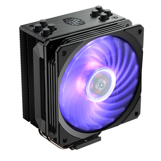 Cooler Master Hyper 212 V2 RGB Black Edition Fan CPU Cooler, Universal Socket, 120mm PWM SF120R RGB Fan, 2000RPM, 4 Heat Pipes, Aluminium Fins, Direct Contact Technology, Intel LGA 1700 Bracket Included