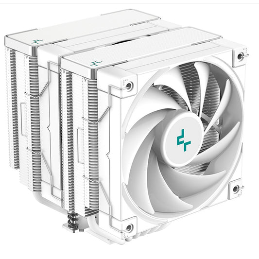 DeepCool AK620 WH Fan CPU Cooler, Universal Socket, Dual Powerful 120mm FDB PWM White Fans, 1850RPM, 6 Heat Pipes, 260W Heat Dissipation Power, Unique Matrix Fin Design, White Edition,