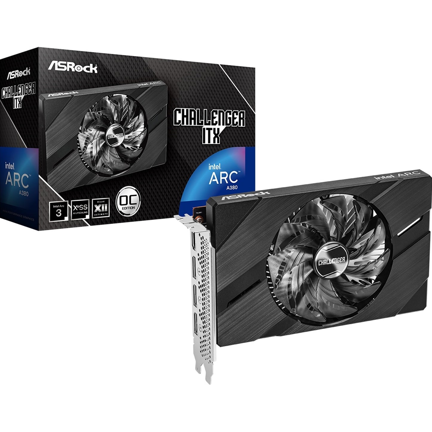 ASRock Intel Arc A380 (A380 CLI 6GO) Challenger ITX 6GB OC Single Fan Graphics Card