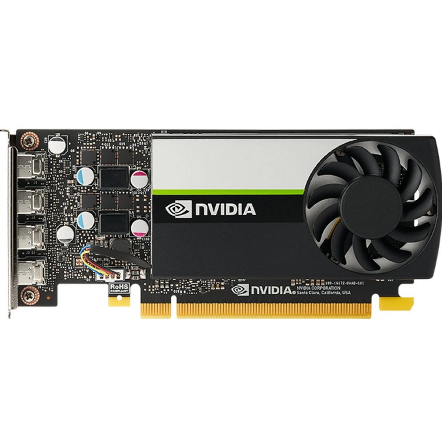 PNY Quadro T1000 Quadro Graphics Card, 4 GB GDDR6, 2.50 TFLOPS, PCIe 3.0 x16 Low Profile w Full Sized Bracket, 4 x Mini DisplayPort with Full Sized Adapters