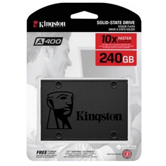 Kingston SSDNow A400 240GB, SATA III, Read 500MB/s, Write 350MB/s, 3 Year Warranty