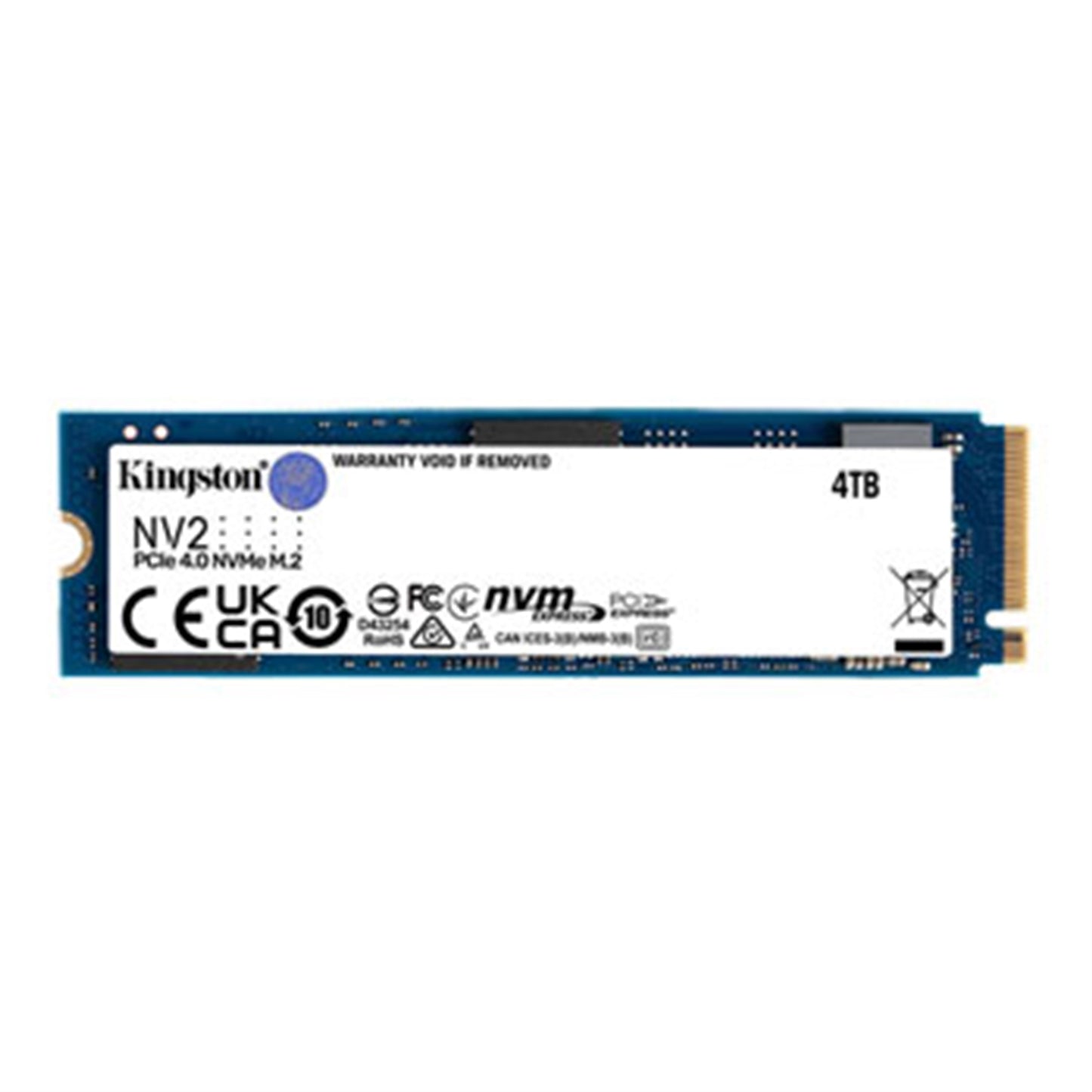 Kingston NV2 4TB NVMe M.2 Interface, PCIe 4.0, 2280 SSD, Read 3500MB/s, Write 2800MB/s, 3 Year Warranty