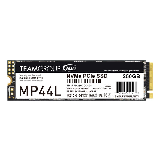 Team Group MP44L M.2 2280 250GB PCIe 4.0 x4 with NVMe 1.4 Internal SSD