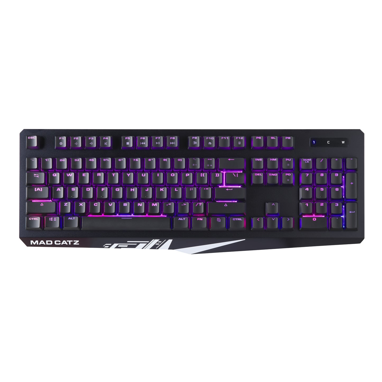 Mad Catz S.T.R.I.K.E. 2 Membrane Gaming Keyboard, USB 2.0, 9 Variations of RGB Lighting Effects with Anti-ghosting N-Key Rollover, UK Layout, Aluminium Faceplate