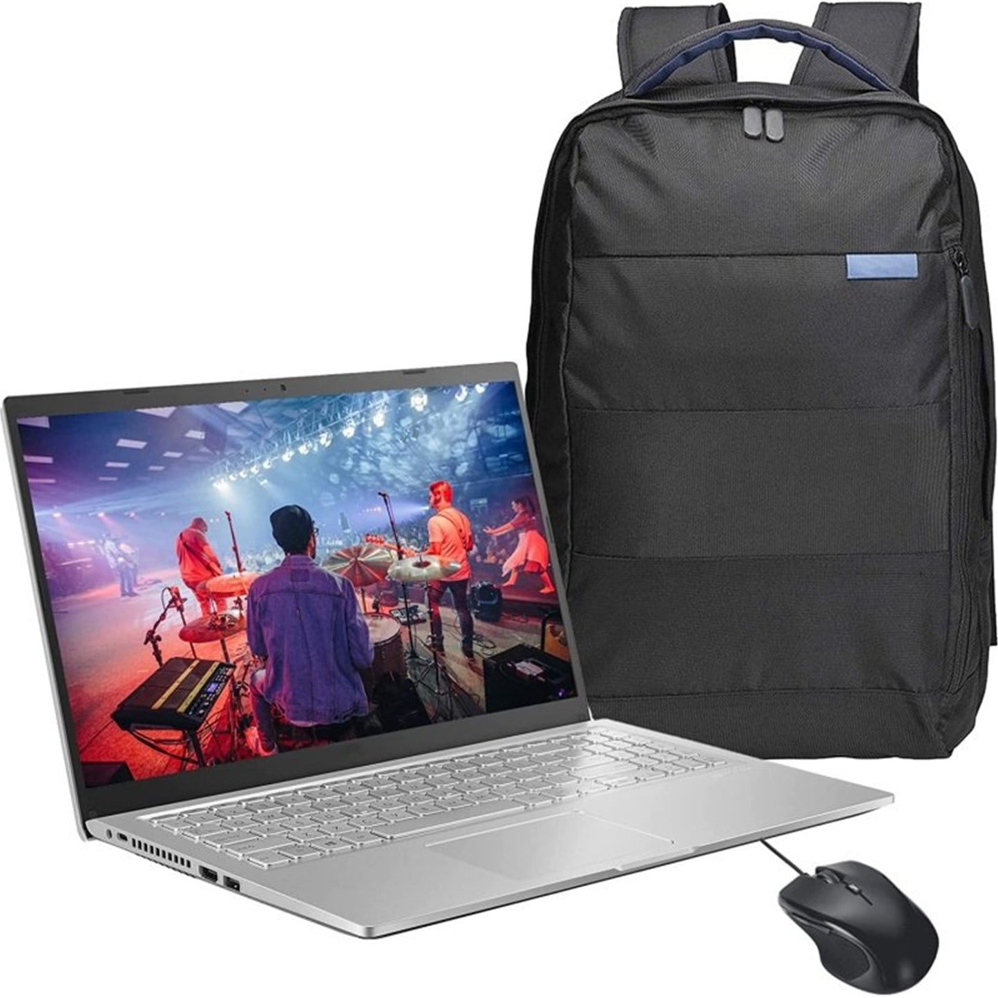 Asus X515MA Laptop, 15.6 Inch Full HD Screen, Intel Celeron N4020, 8GB RAM, 128GB SSD + 1TB HDD, Windows 11 Home, Includes Mouse & Backpack