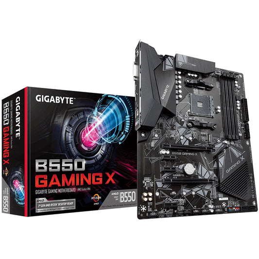 Gigabyte B550 GAMING X AMD Socket AM4 ATX DVI/HDMI Dual M.2 USB 3.2 Gen2 Motherboard