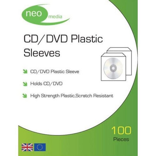 Clear Disk Sleeves 100 pack 100 Micron