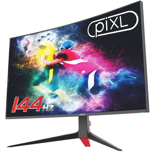 piXL CM24GF5 24 Inch Curved Gaming Monitor, 144Hz/ 165Hz Refresh, Full HD 1920x1080, 5ms Response Time, HDR G-Sync Compatible, FreeSync, DisplayPort, HDMI, VESA Mount