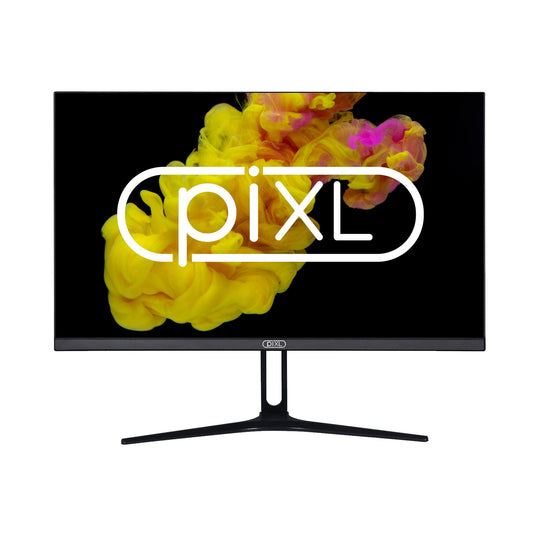 piXL PX24IVHF 24 Inch Frameless Monitor, Widescreen IPS LCD Panel, 5ms Response Time, 75Hz Refresh Rate, Full HD 1920 x 1080, VGA, HDMI, Internal PSU, 16.7 Million Colour Support, Black Finish