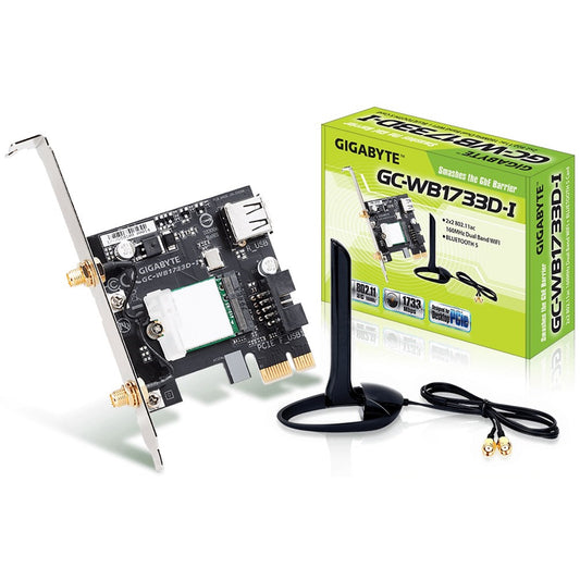 Gigabyte GC-WB1733D-I Wireless AC1750 Bluetooth 5.0 Dual Band PCI-Express WiFi Card