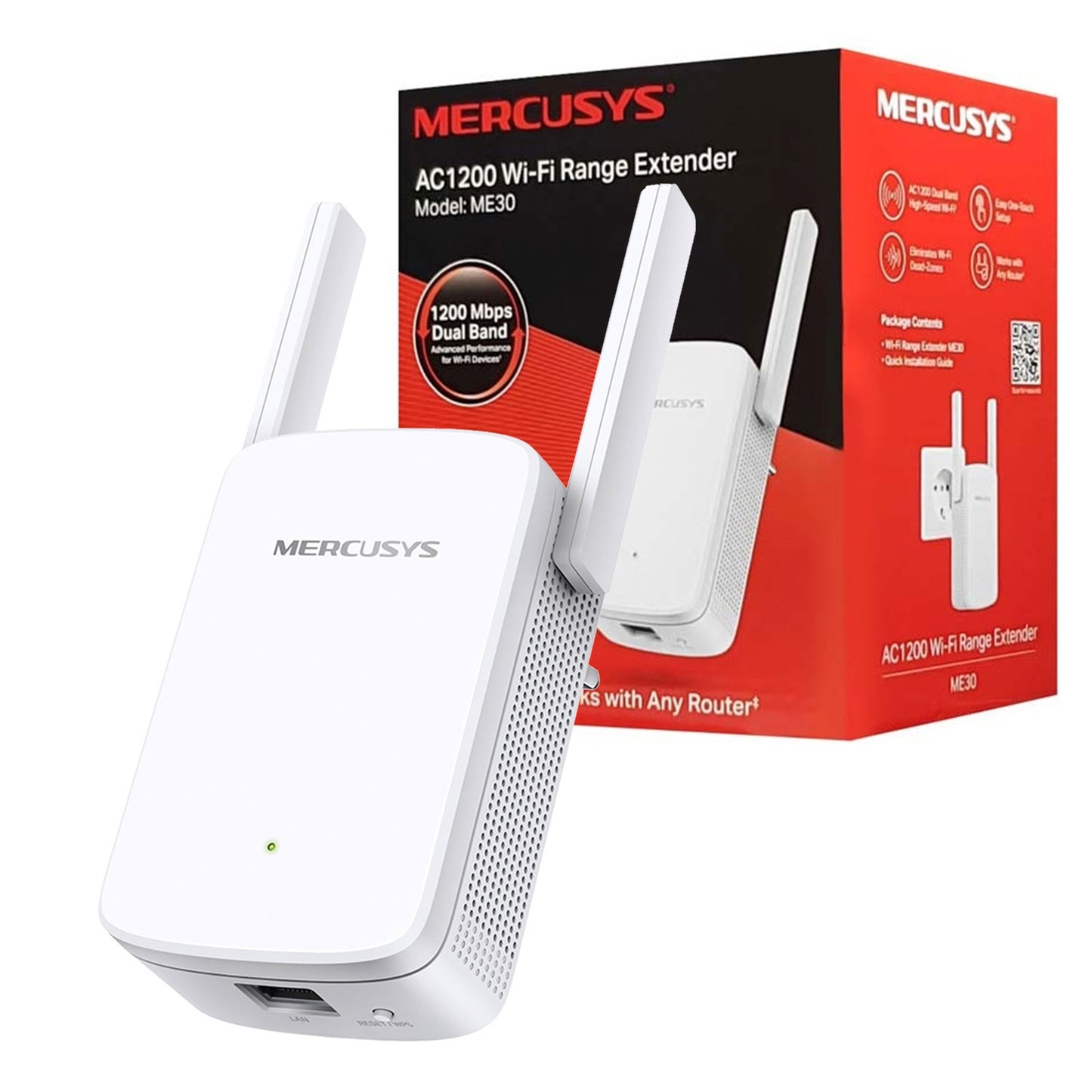 Mercusys ME30 AC1200 Wi-Fi Range Extender (UK Plug)