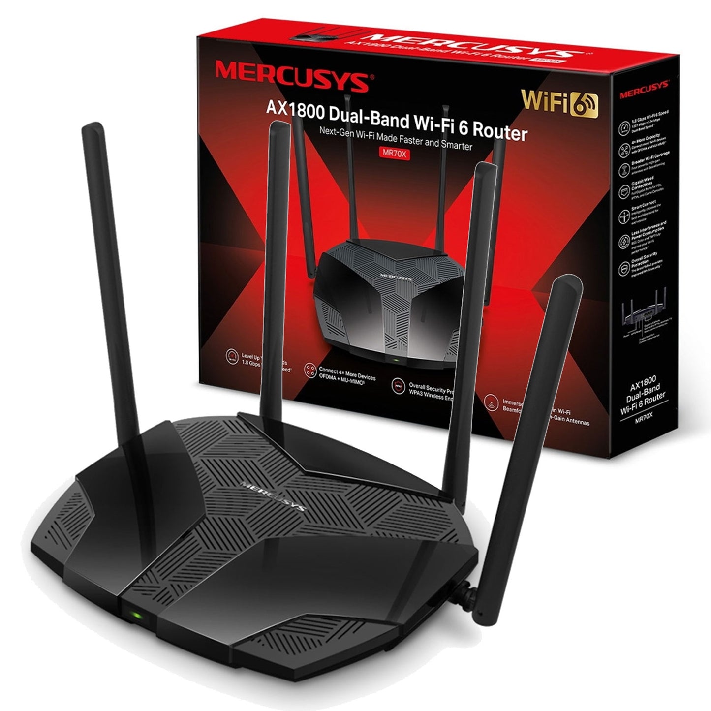 Mercusys MR70X Dual-Band Wi-Fi 6 AX1800 Gigabit Router