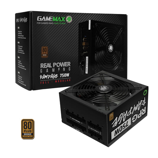 Gamemax RPG Rampage 750W Fully Modular 80 Plus Gold PSU With 140mm FDB Fan