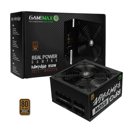 Gamemax RPG Rampage 850W Fully Modular 80 Plus Gold PSU With 140mm FDB Fan