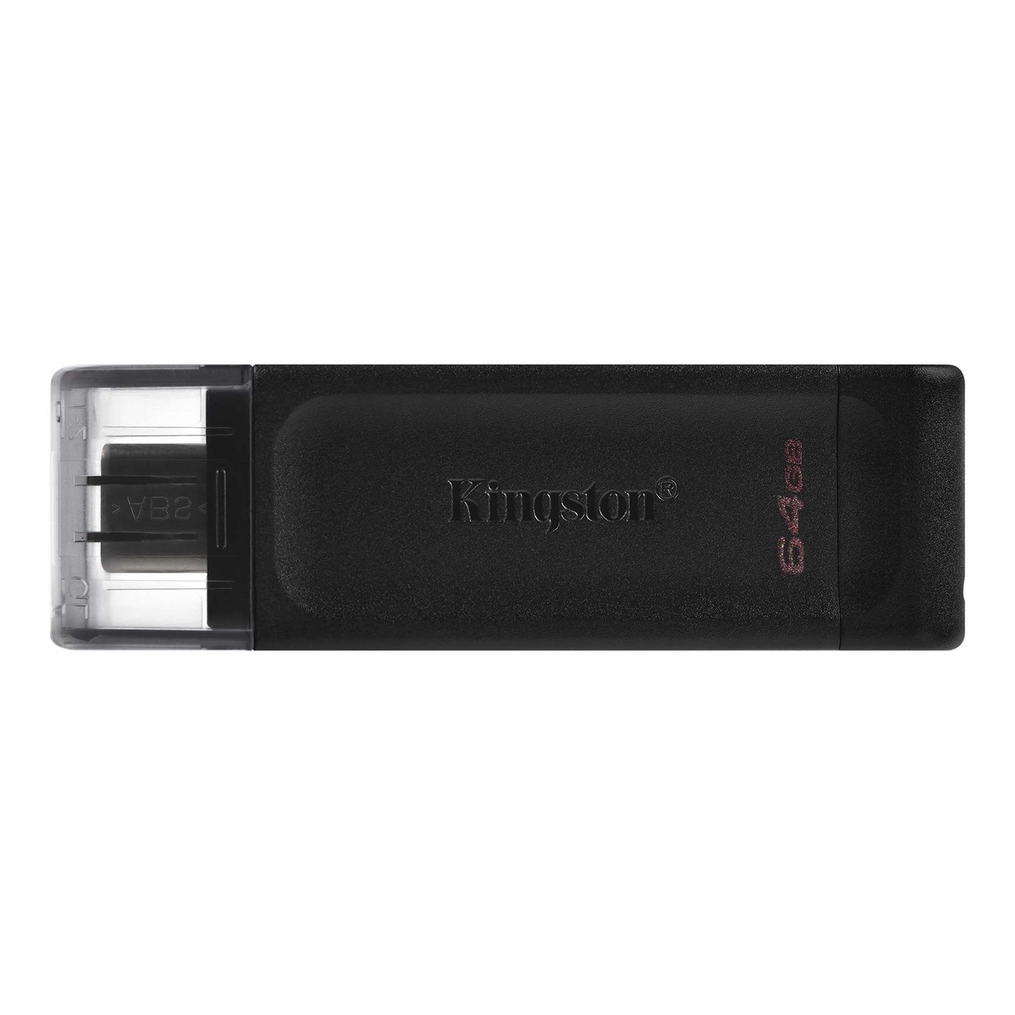 Kingston DT70/64GB DataTraveler 64GB USB Flash Drive, USB 3.2, USB-C, Gen1, 80MB/s, Cap Design, Black, Retail.